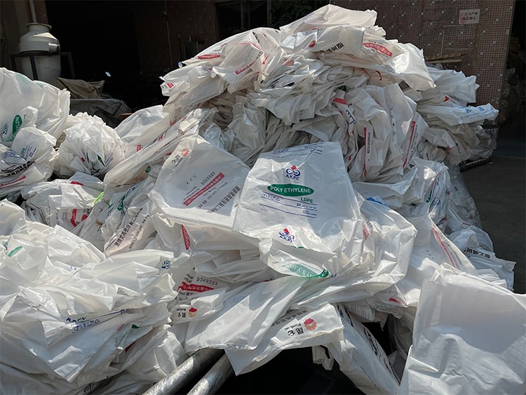 Plastic Film Waiting for being recycled and granulated into reuseable particles 7 min